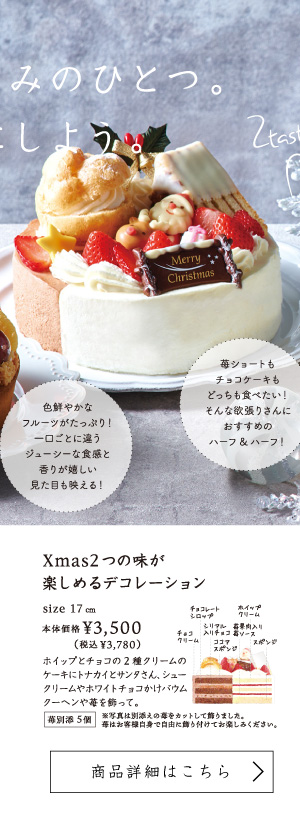 Xmas2つの味が楽しめるデコレーション
