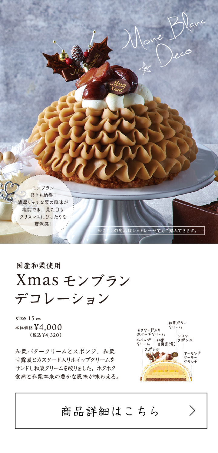 国産和栗使用Xmasモンブランデコレーション