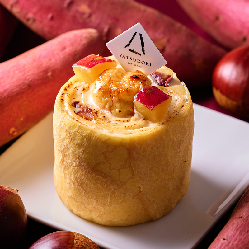 渋皮栗と鳴門金時のクレープロール