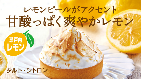 レモンピールがアクセント、甘酸っぱく爽やかレモン、タルト・シトロン